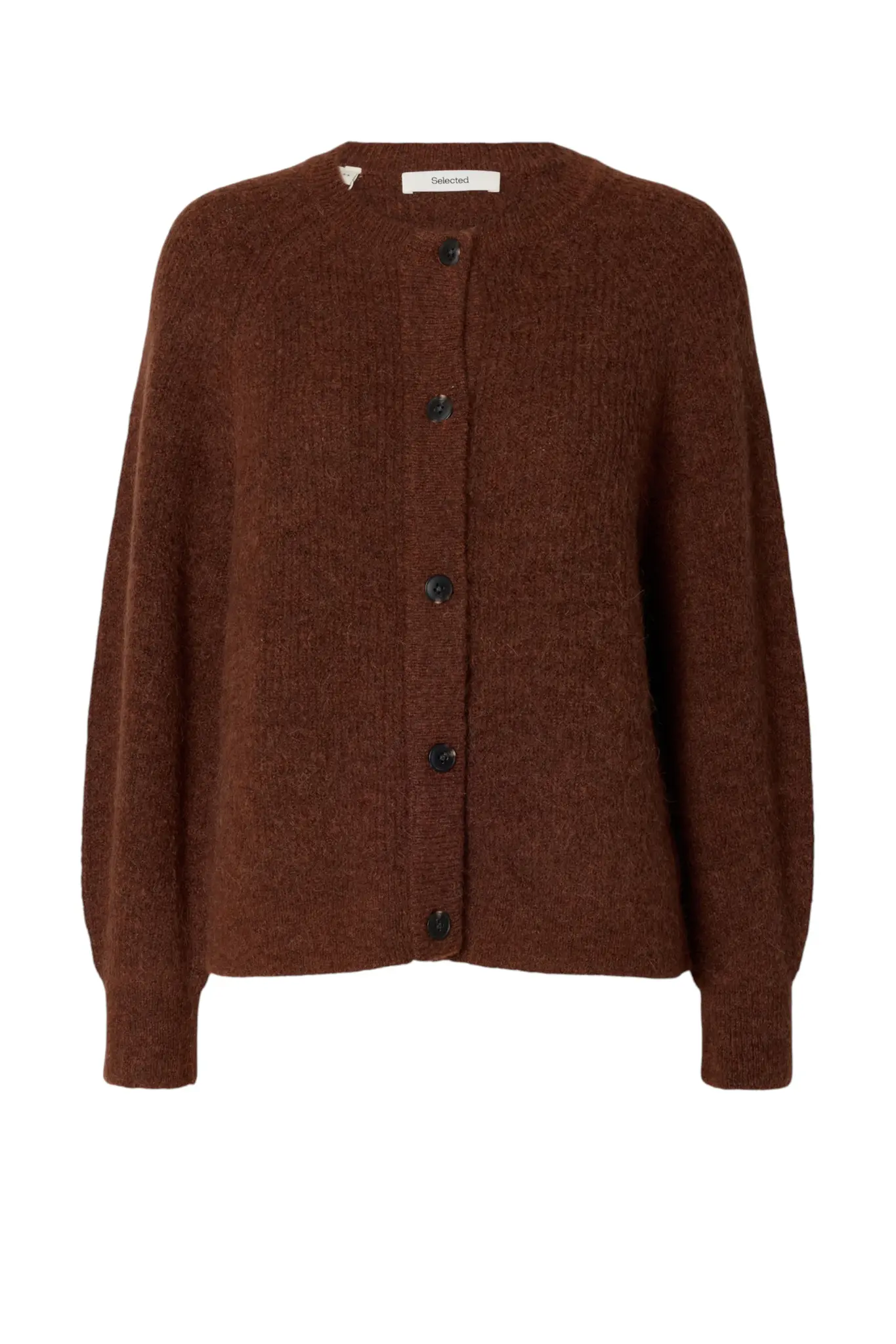 Lulu Ls Knit Short Cardigan Noos - Cherry Mahogany