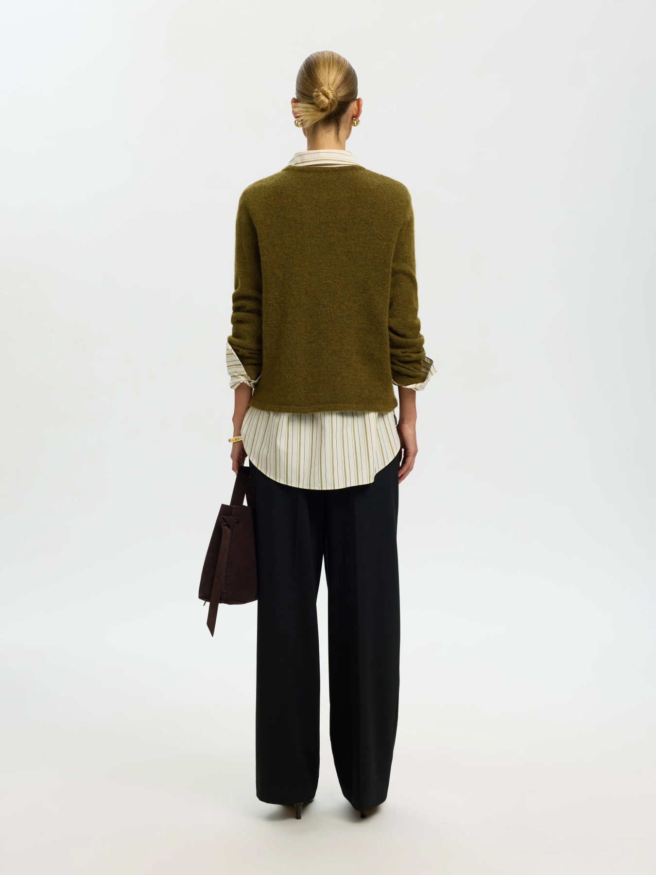 Lulu New Ls Knit O-Neck Noos - Fir Green Melange