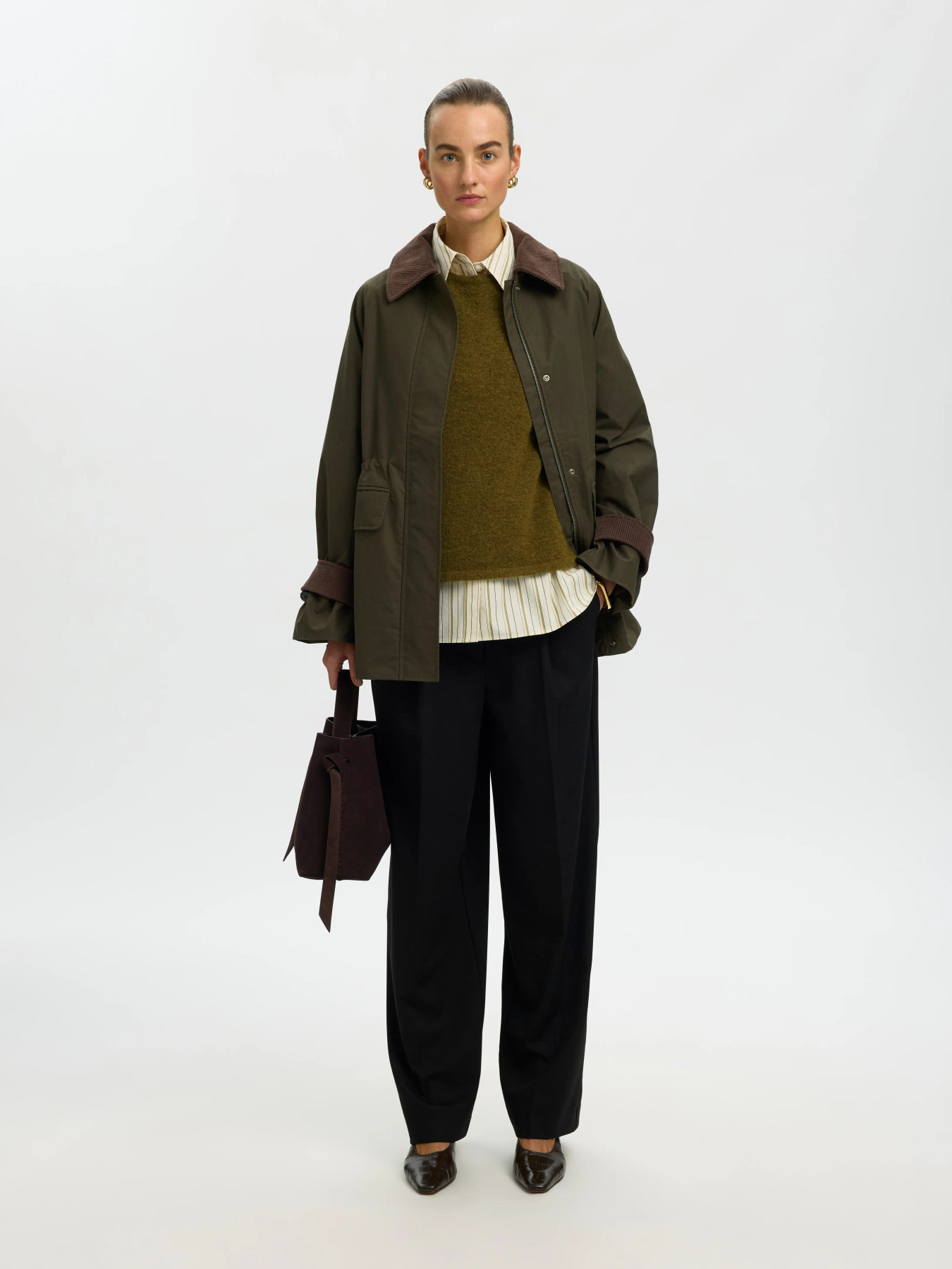 Lulu New Ls Knit O-Neck Noos - Fir Green Melange