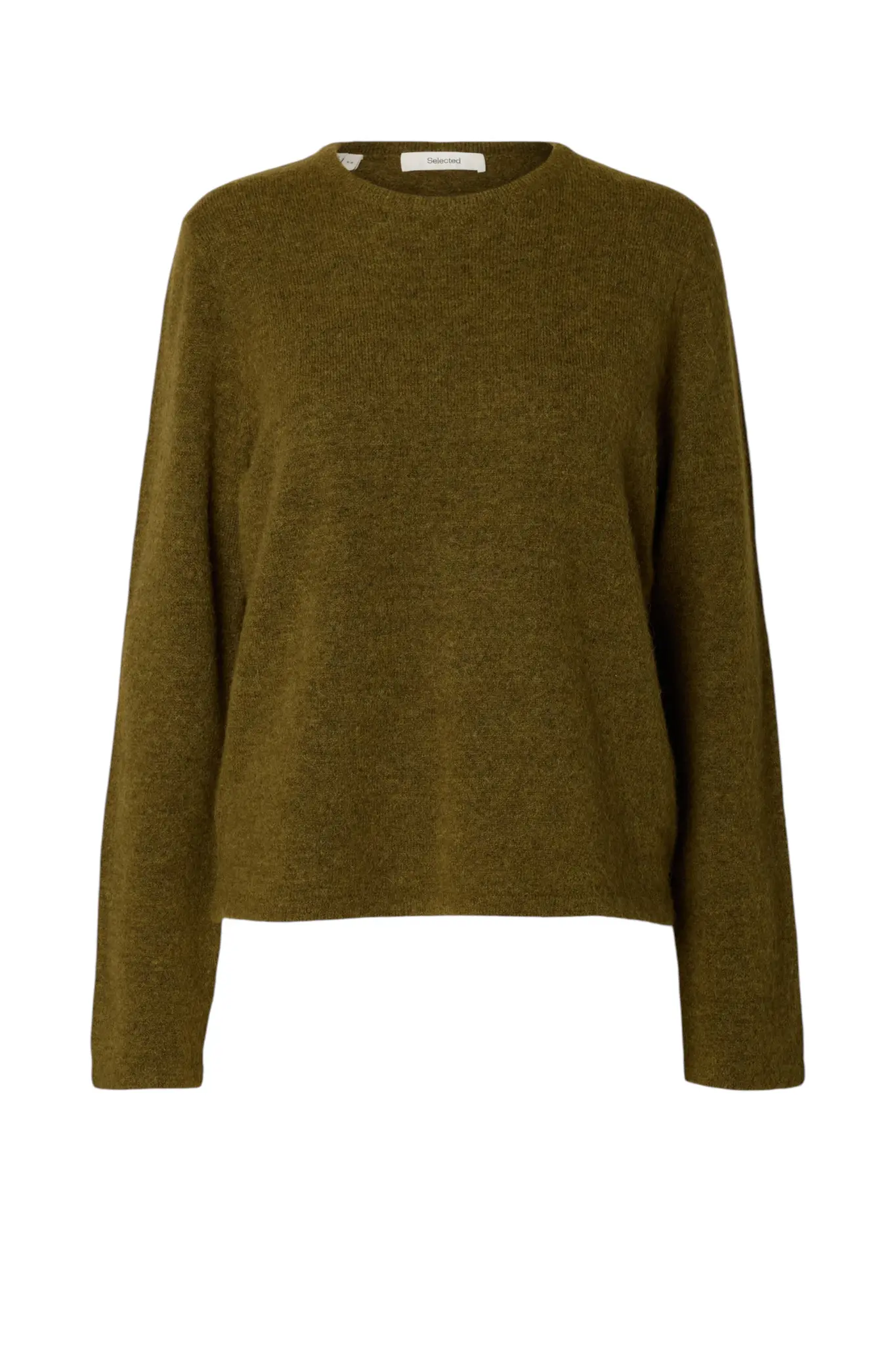 Lulu New Ls Knit O-Neck Noos - Fir Green Melange