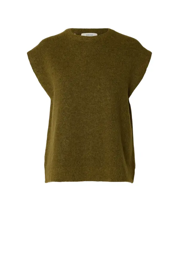 Lulu Sl Knit Vest Noos - Fir Green Melange