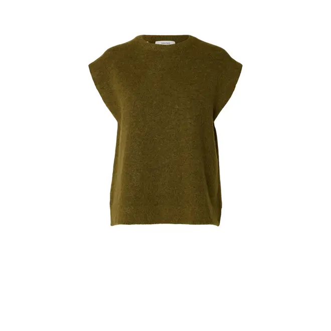 Lulu Sl Knit Vest Noos - Fir Green Melange
