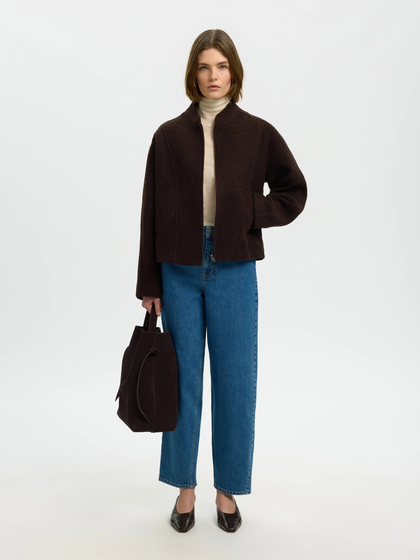 Jacqueline Wool Blend Jacket Noos - Delicioso Melange
