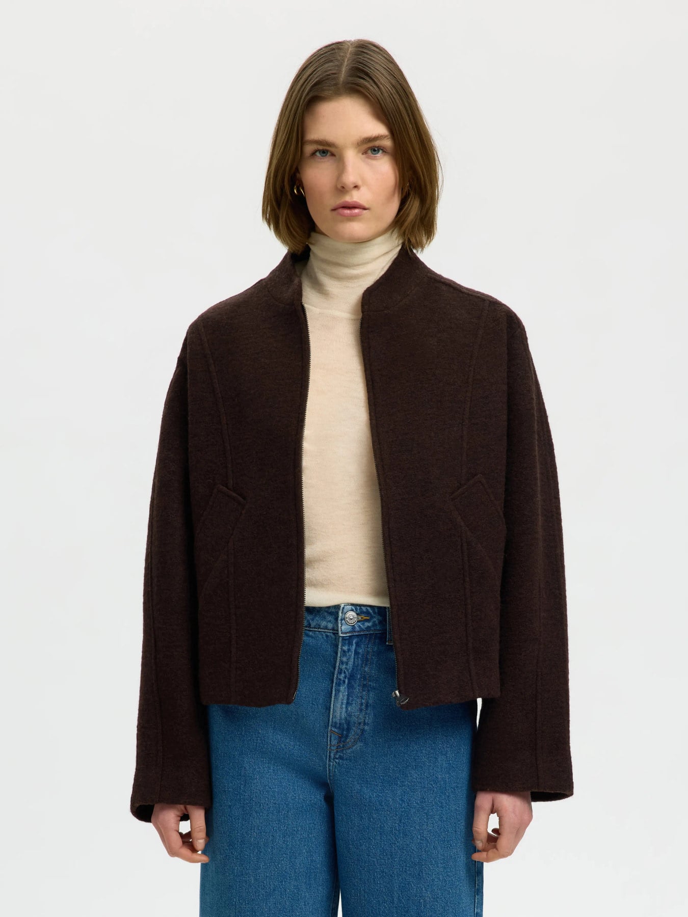Jacqueline Wool Blend Jacket Noos - Delicioso Melange