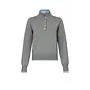 Mock Neck Sweater - Grey Light Melange / Sky Niagara
