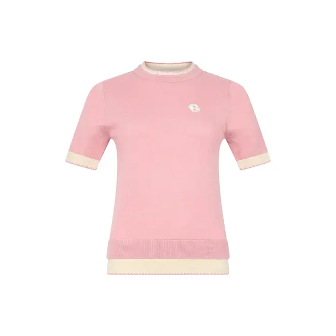 Two-tone Crewneck Sweater - Pink Bleached / Chalk