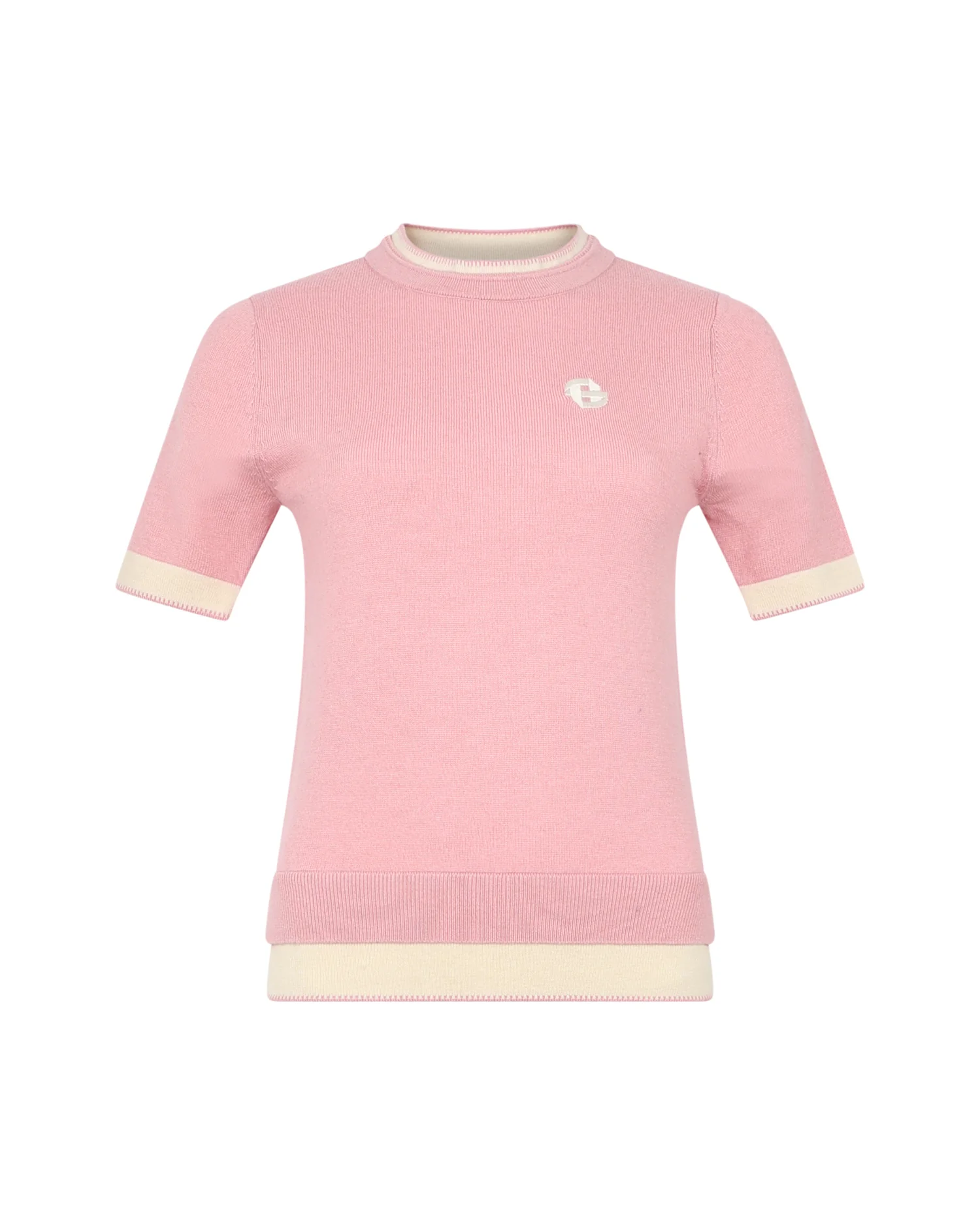 Two-tone Crewneck Sweater - Pink Bleached / Chalk