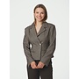Valia Herringbone Blazer - Dark Brown