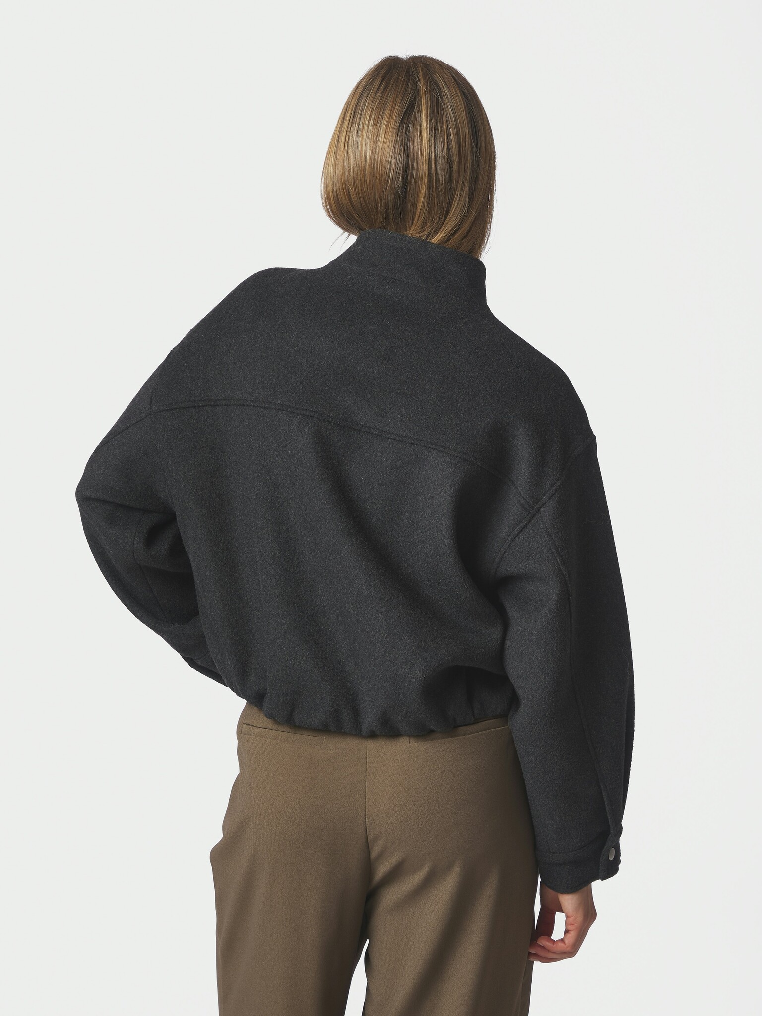 Florine Wool Bomber Jacket - Antracit