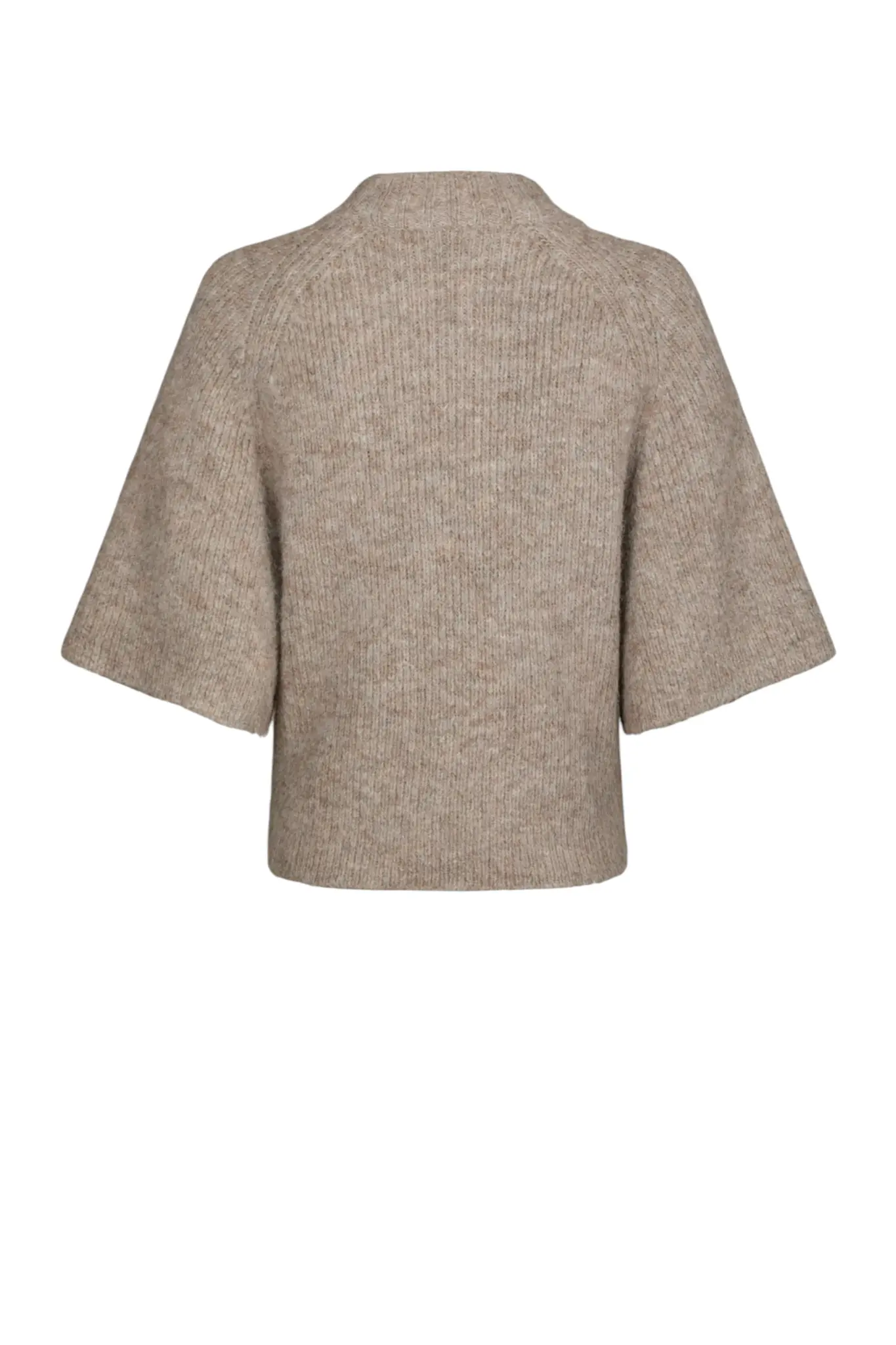 Bandi Fluffy Knit Blouse - Beige Melange