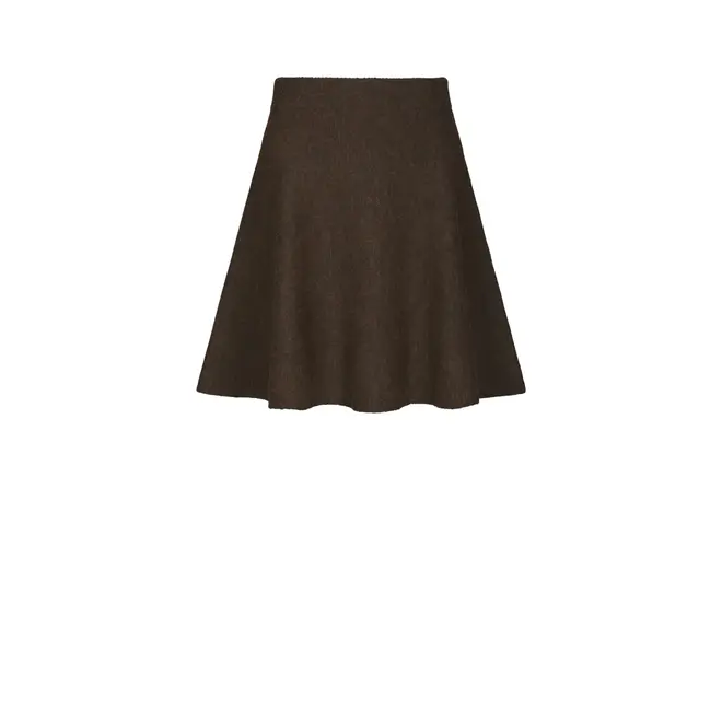 Renata Fluffy Knit Skirt - Brown Melange