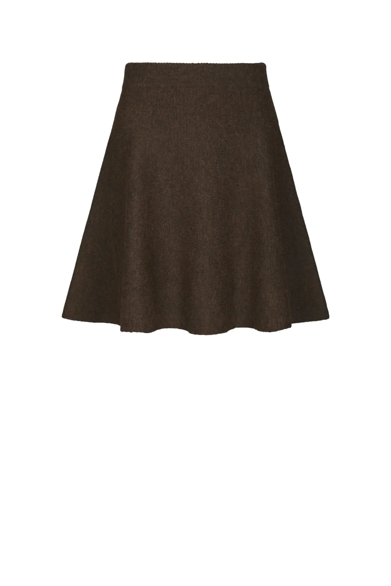 Renata Fluffy Knit Skirt - Brown Melange