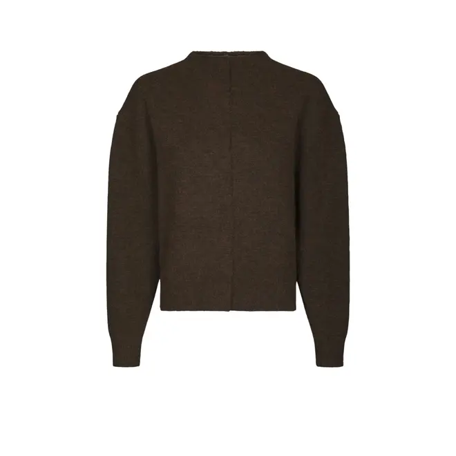 Dione Fluffy Knit Cardigan - Brown Melange