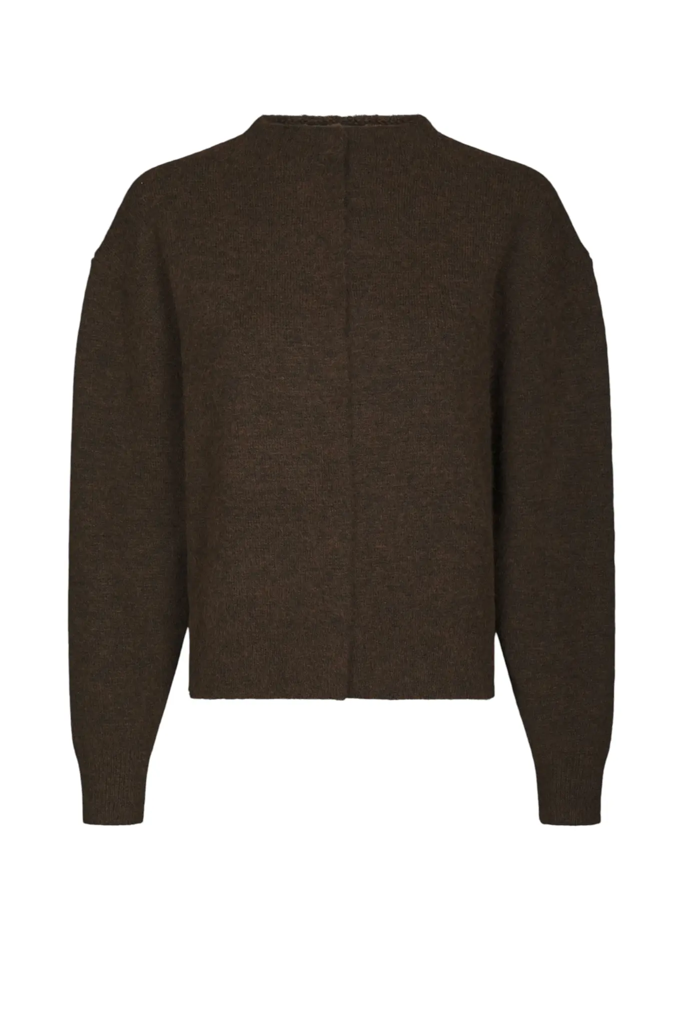 Dione Fluffy Knit Cardigan - Brown Melange