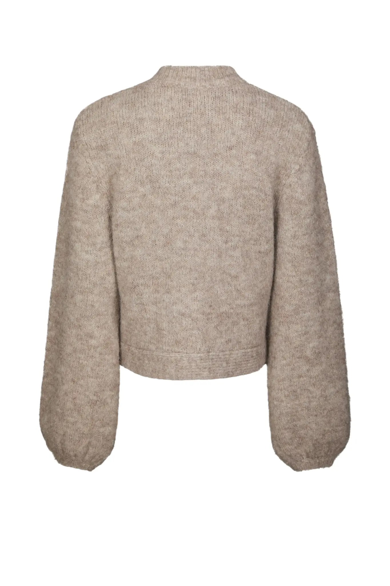 Gio Fluffy Knit Cardigan - Beige Melange