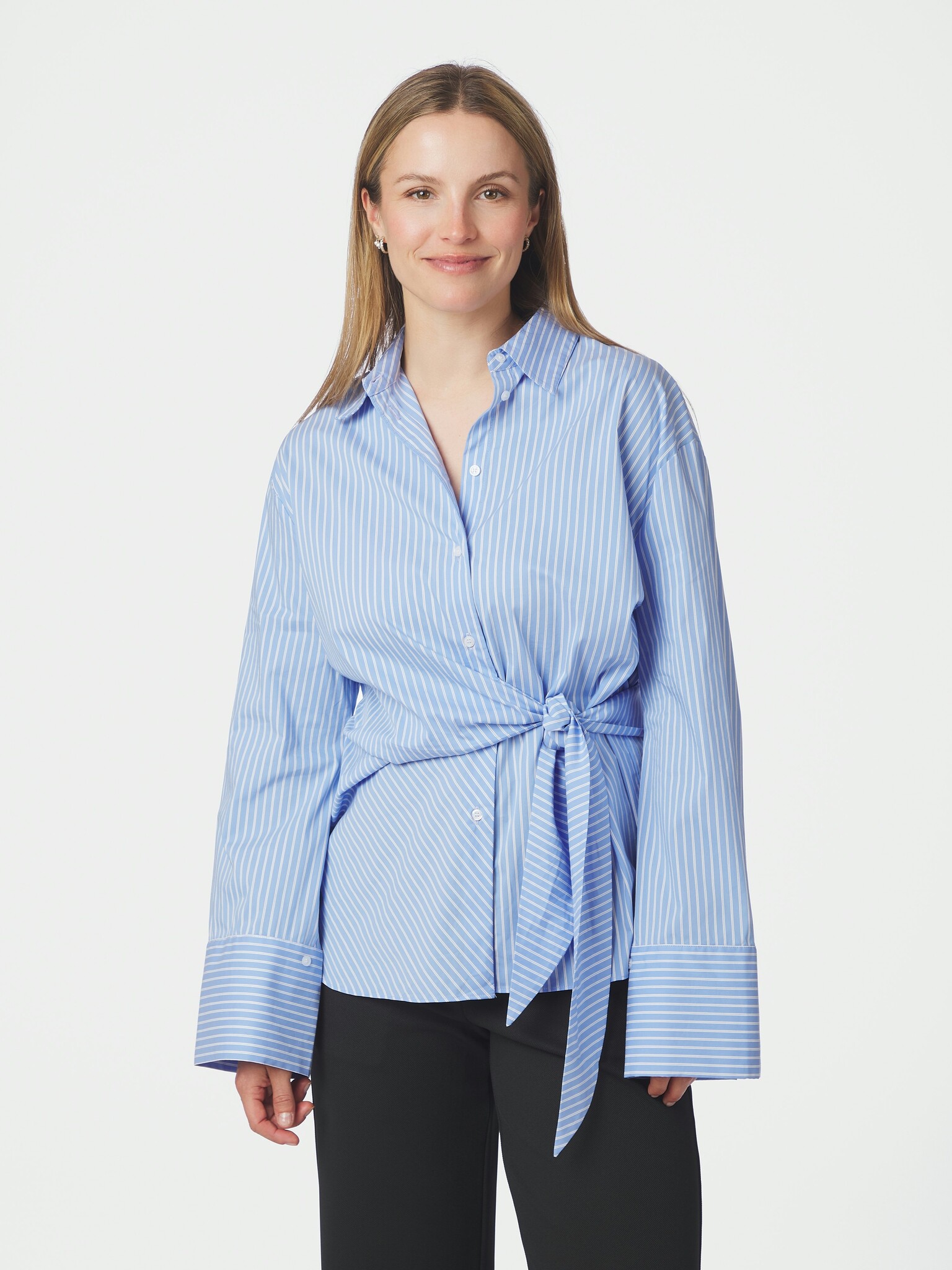 Helisa Stripe Shirt - Light Blue
