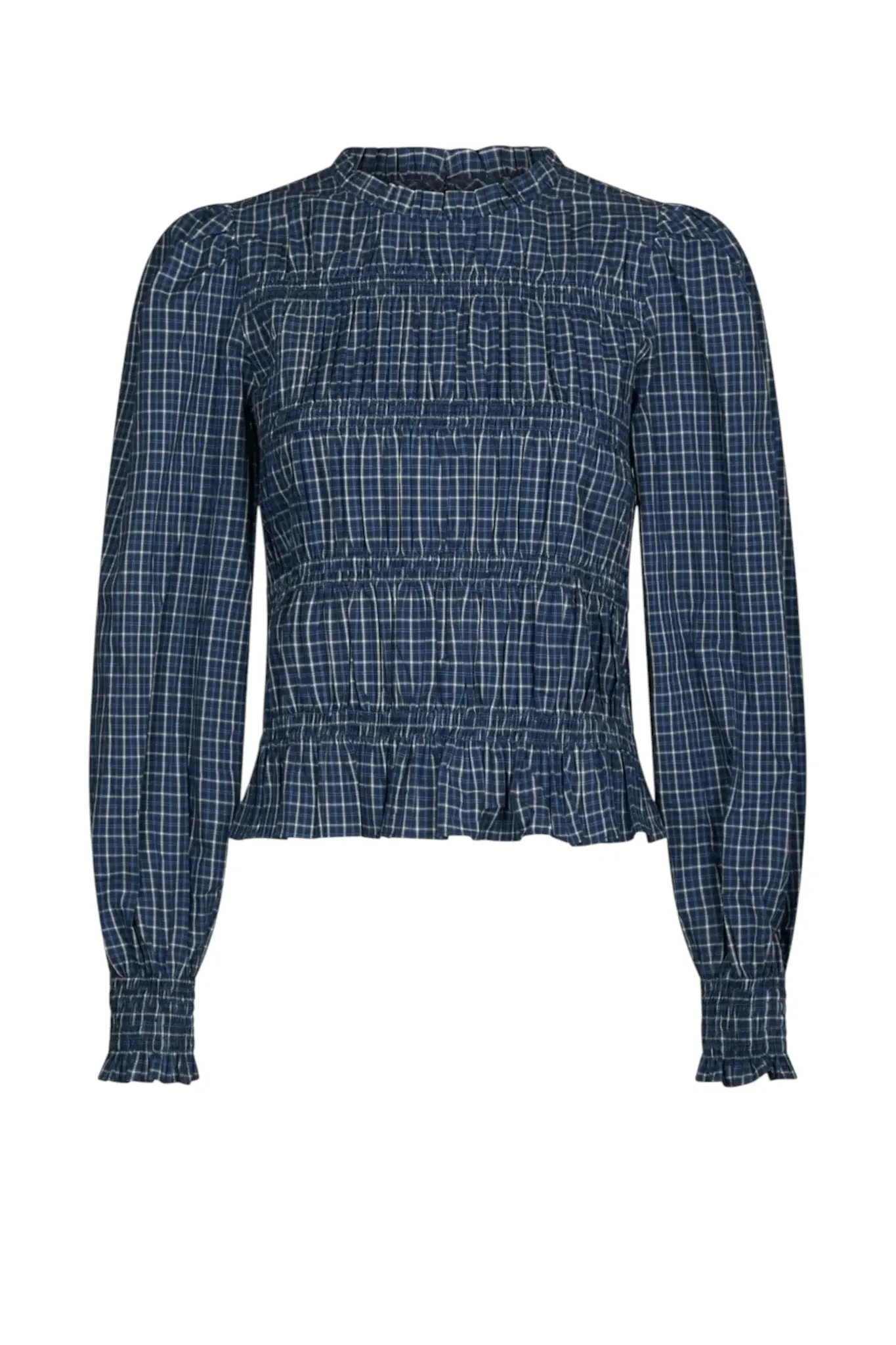 Marcia Check Blouse - Blue
