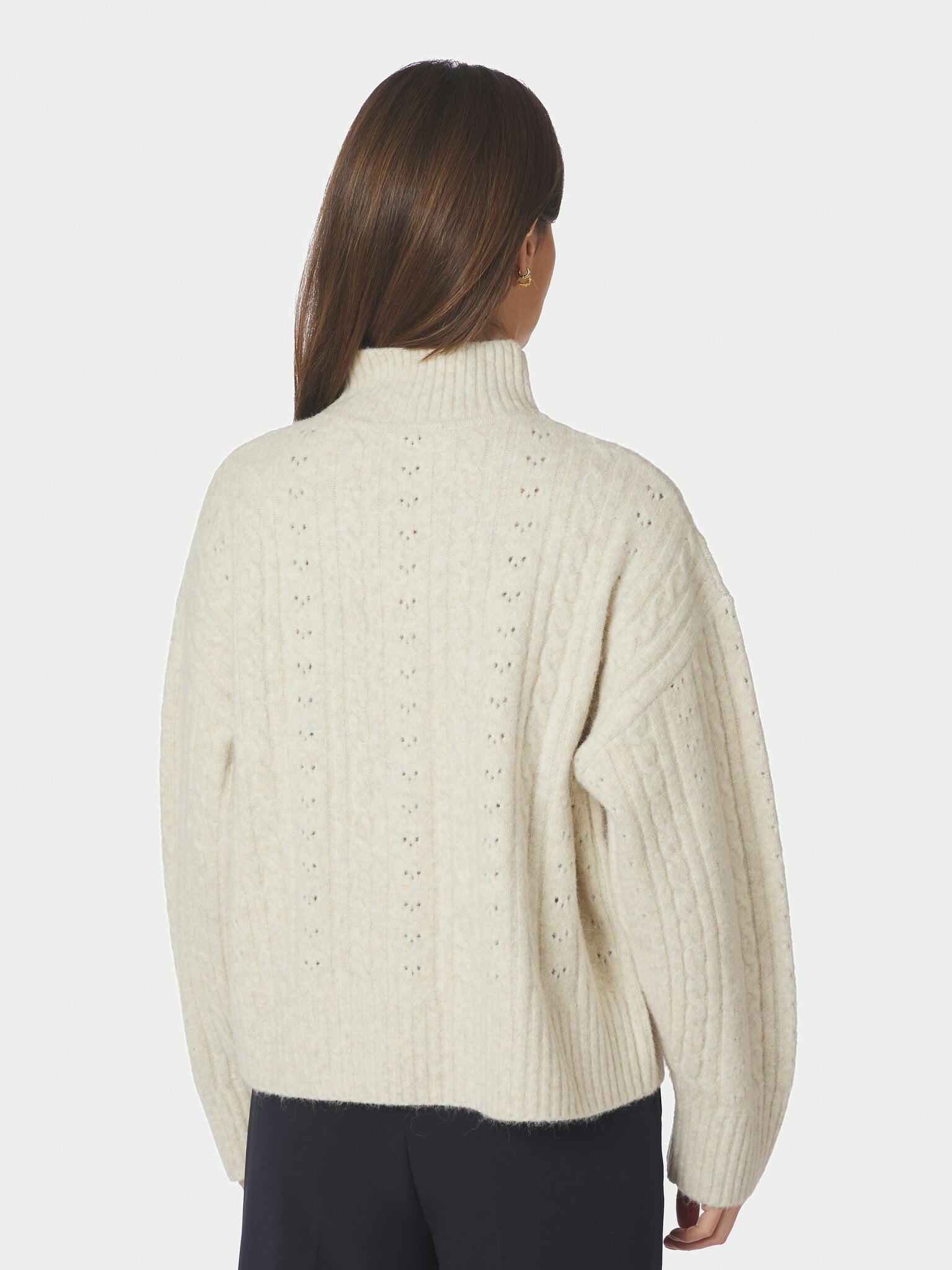 Anda Cable Knit Blouse - Ivory