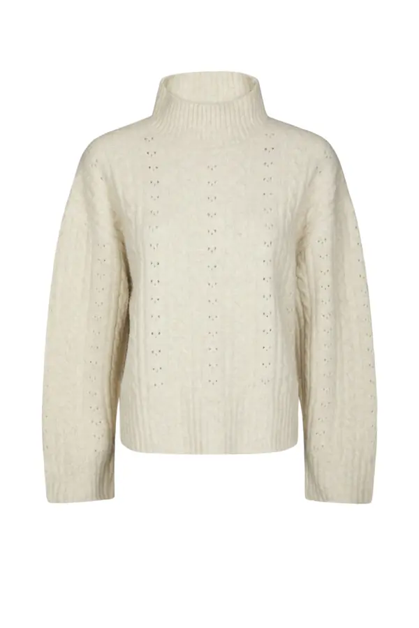 Anda Cable Knit Blouse - Ivory