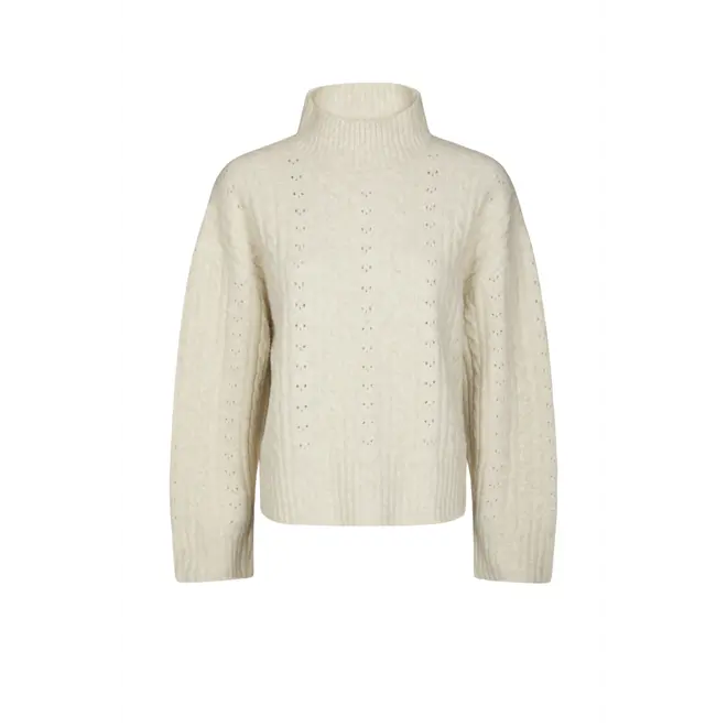 Anda Cable Knit Blouse - Ivory