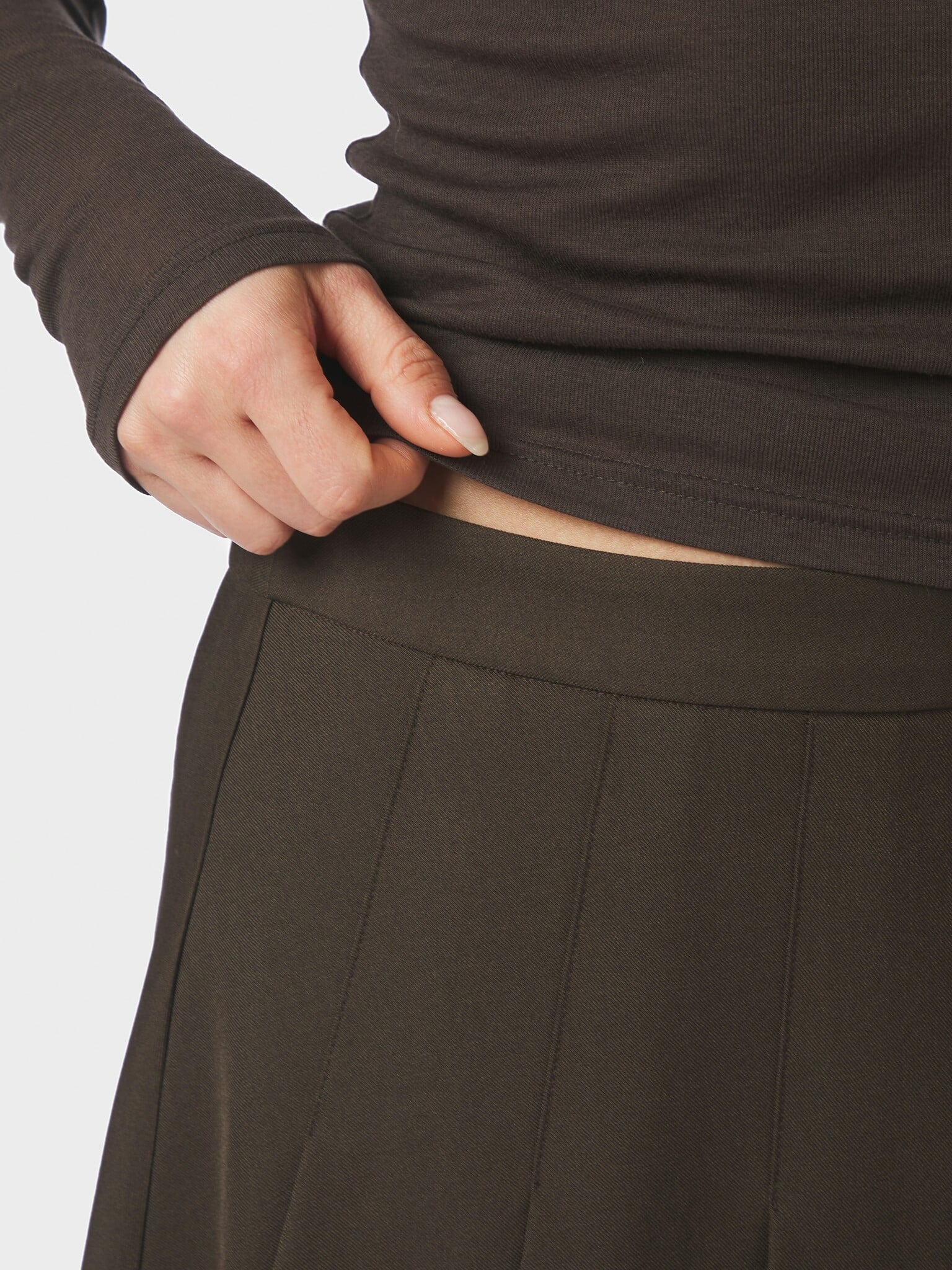 Laurina Structure Skirt - Dark Brown