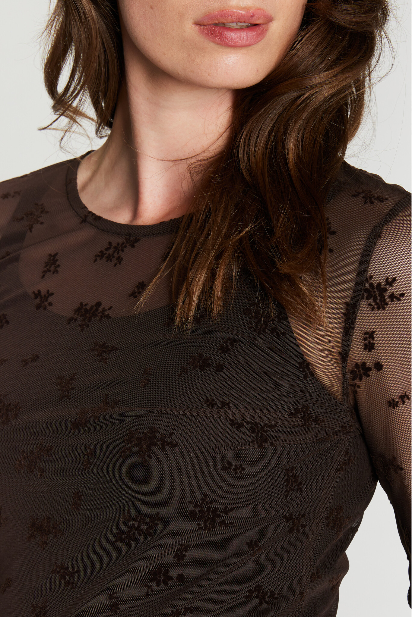 Round Neck Blouse - Chocolat