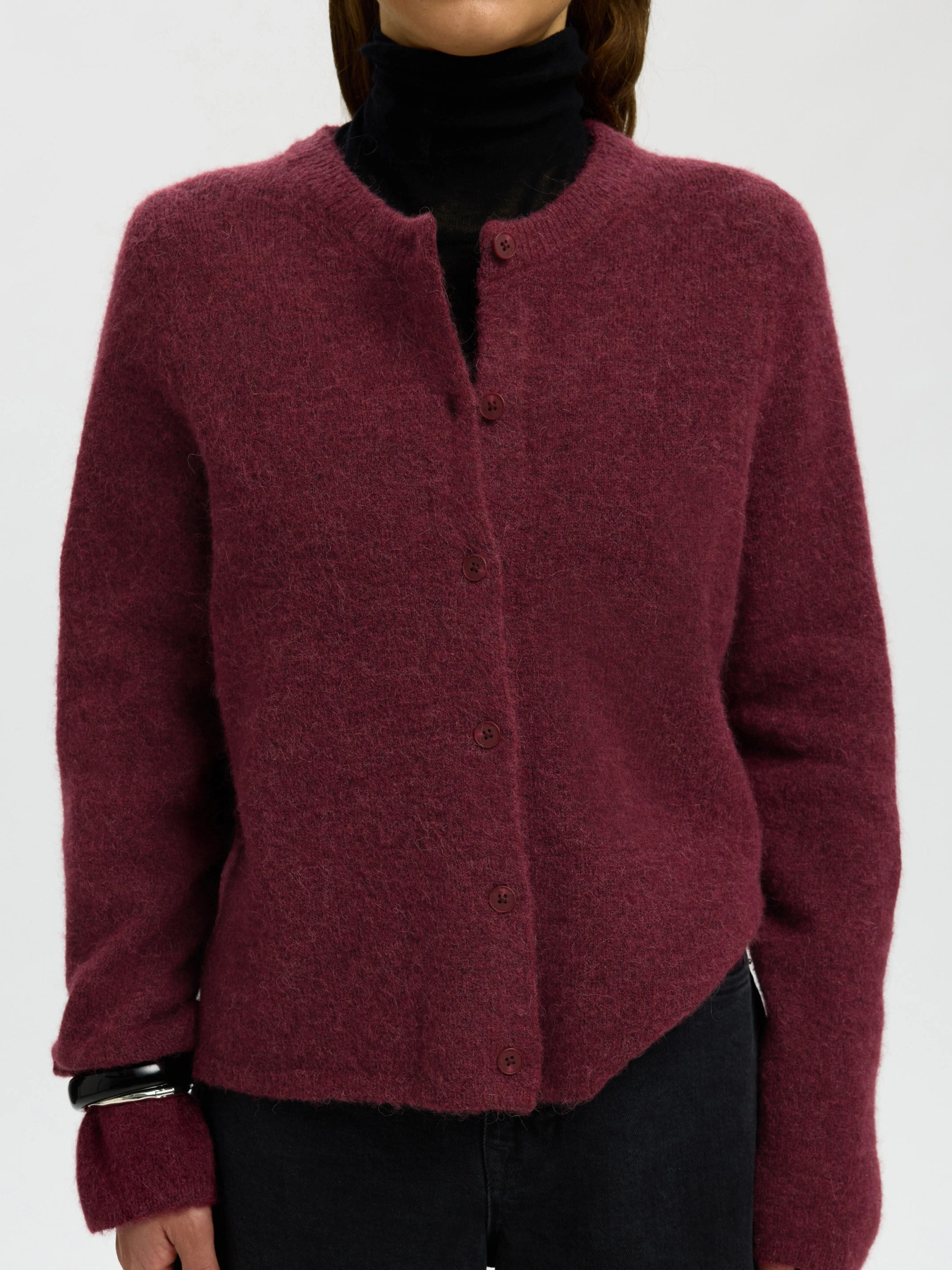Lulu New Ls Knit Cardigan Noos - Tawny Port