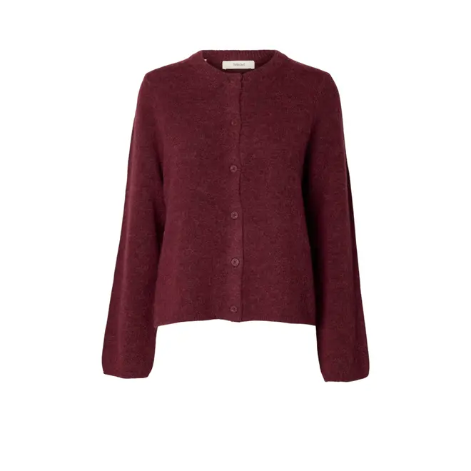 Lulu New Ls Knit Cardigan Noos - Tawny Port
