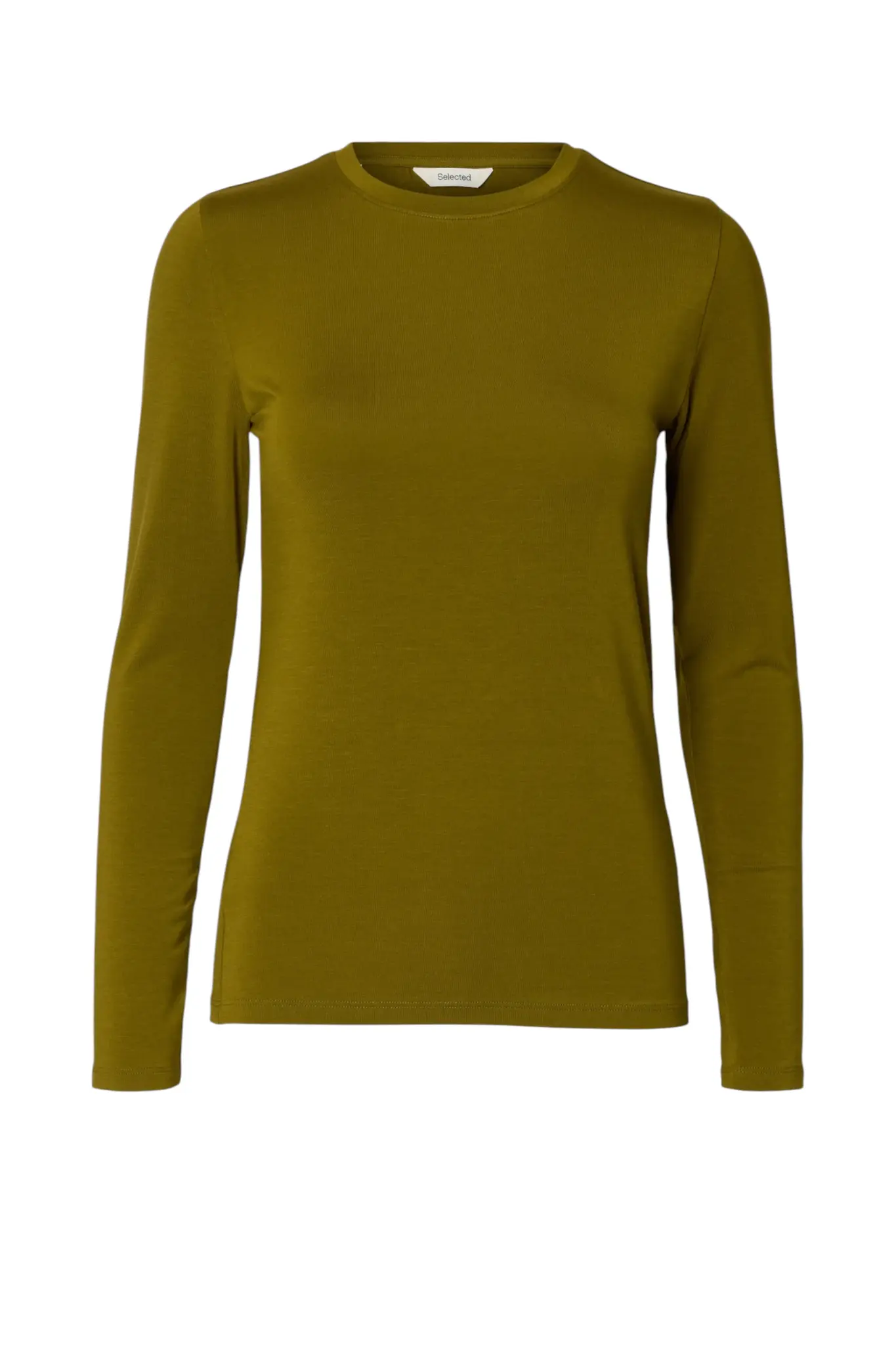 Vendy Ls Knit Wool O-Neck Noos - Avocado Oil