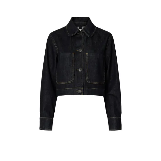 Helly Short Denim Jacket - Dark Blue Denim