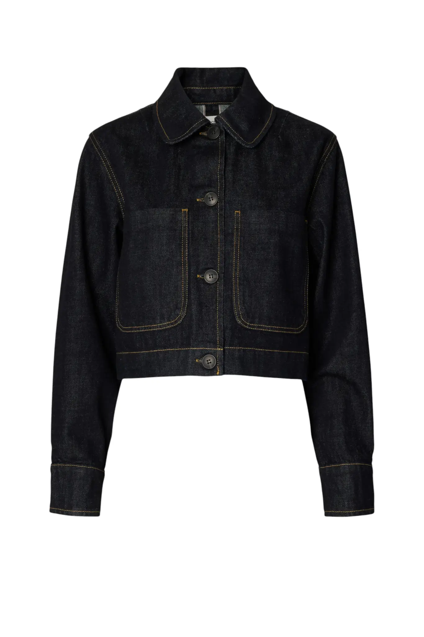 Helly Short Denim Jacket - Dark Blue Denim