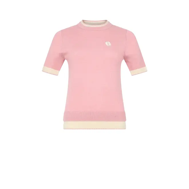 Two-tone Crewneck Sweater - Pink Bleached / Chalk