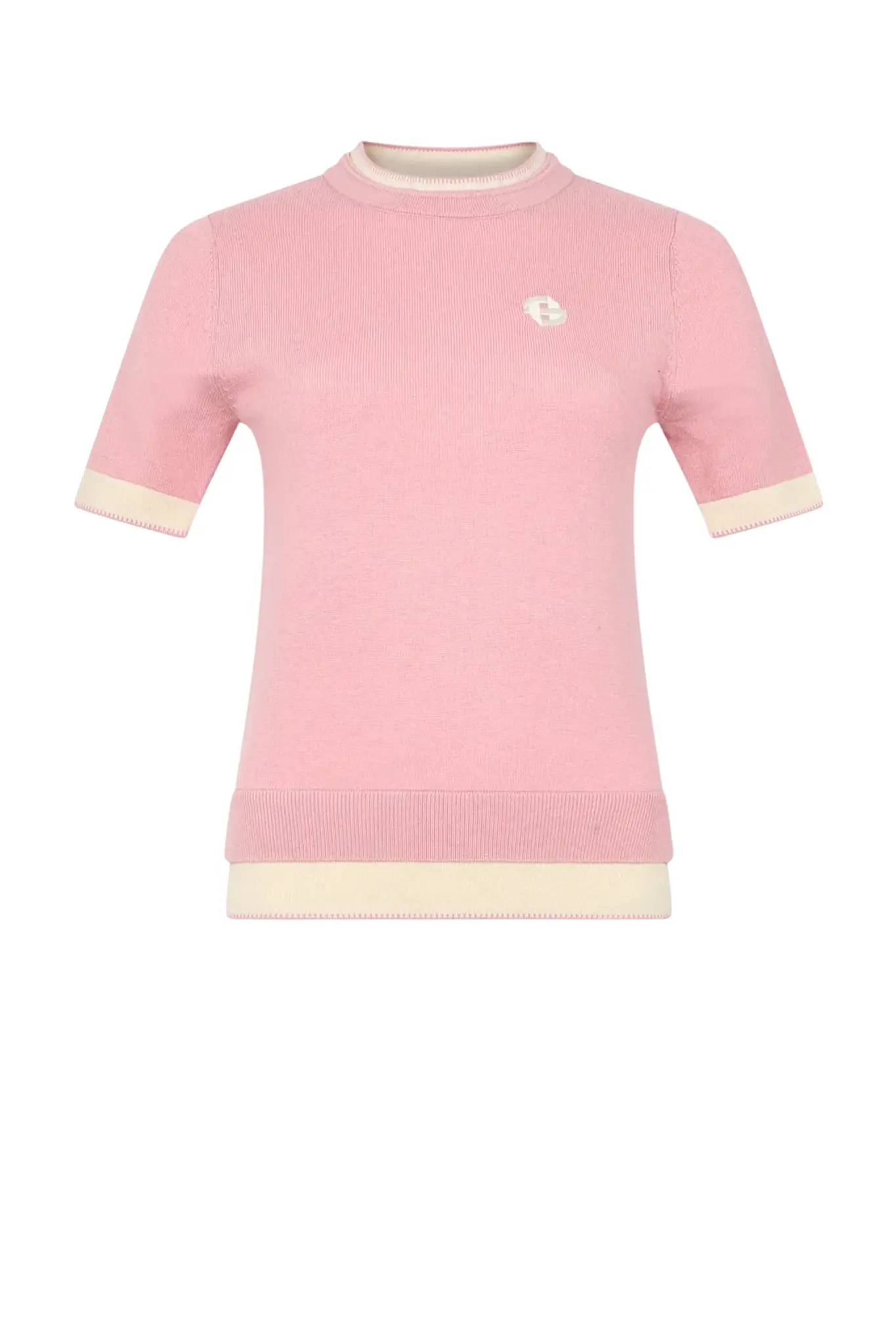 Two-tone Crewneck Sweater - Pink Bleached / Chalk