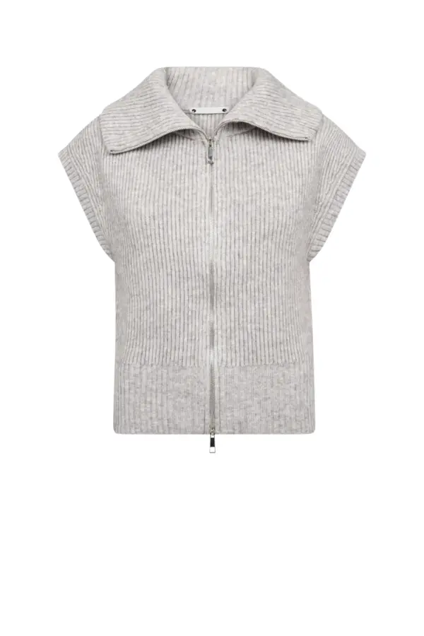 RowCC Zip Knit Vest - Grey Melange