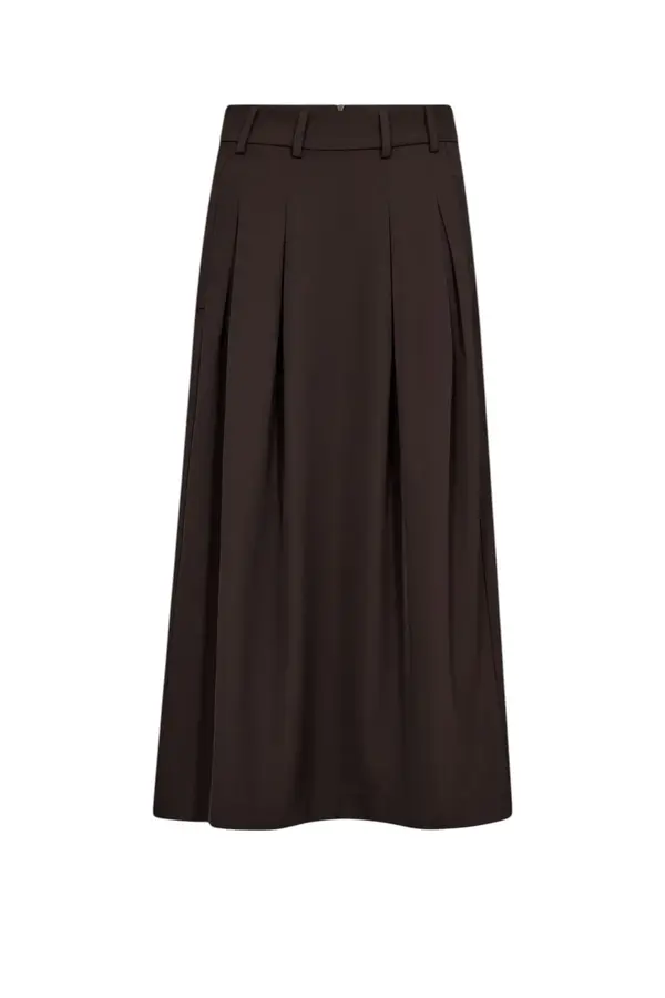 Alini Anya Pleat Skirt - Dark Brown