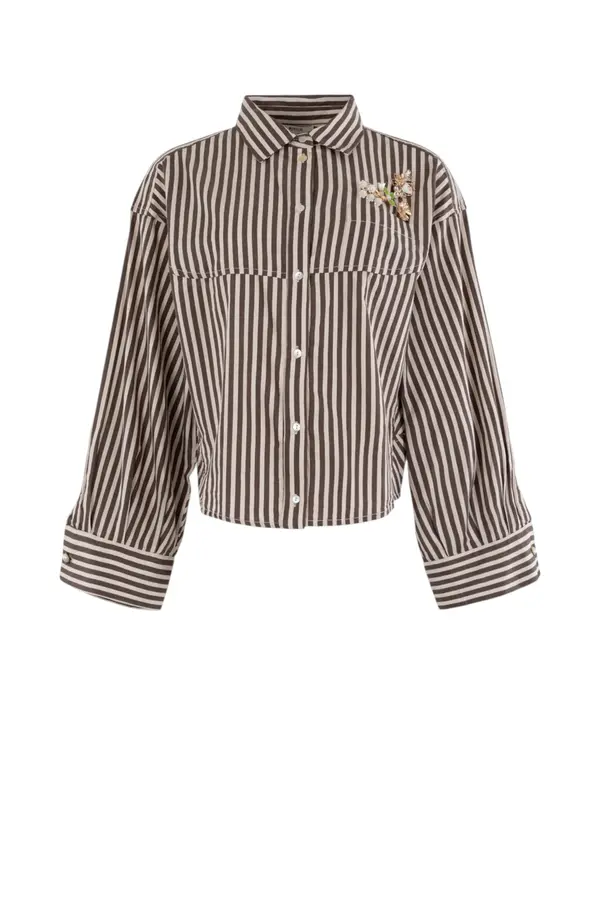 Strepen Blouse - Bruin
