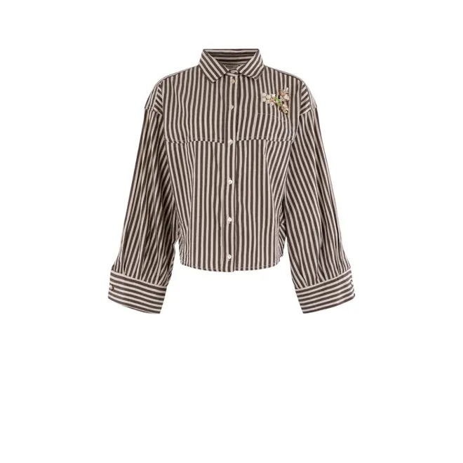 Strepen Blouse - Bruin