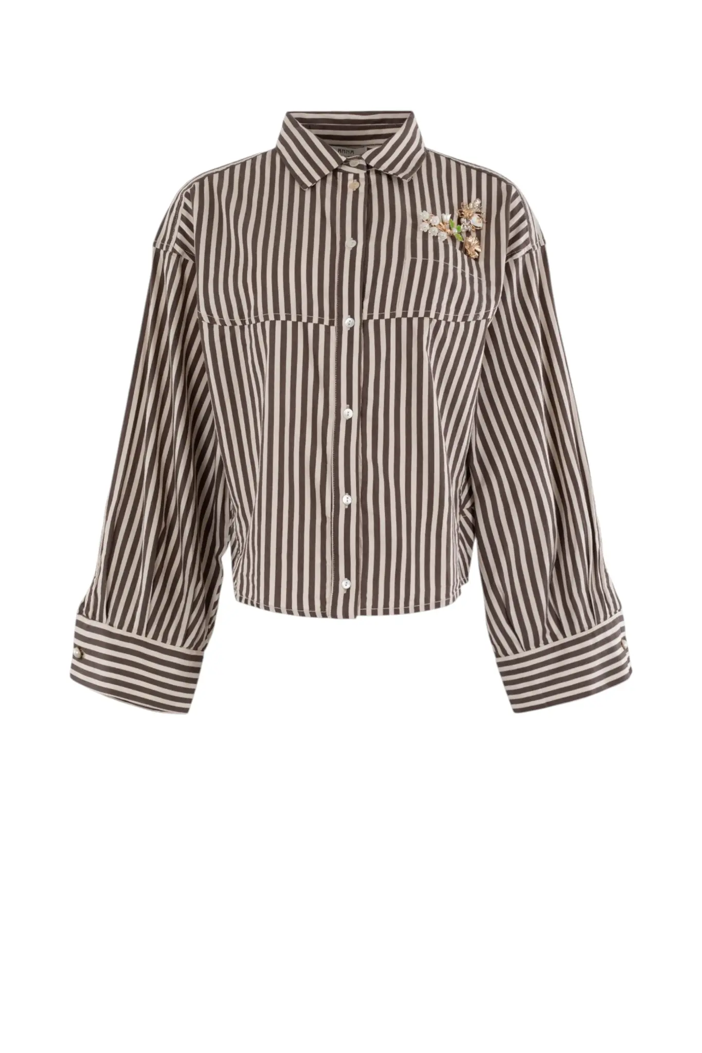 Strepen Blouse - Bruin
