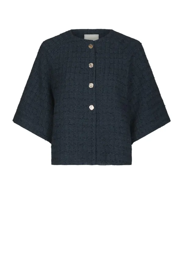 Rosella Boucle Mini Jacket - Blue