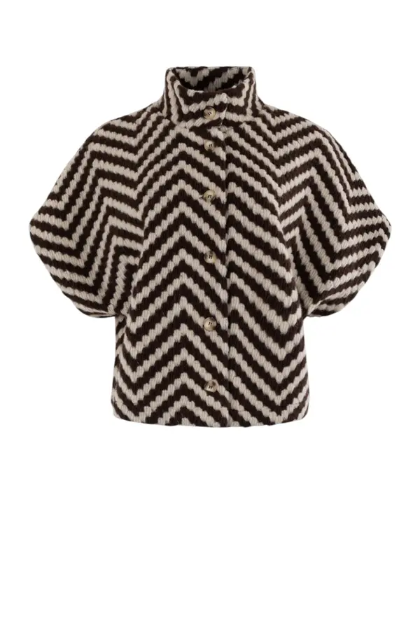 Print Gilet - Bruin