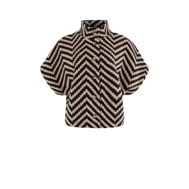 Print Gilet - Bruin