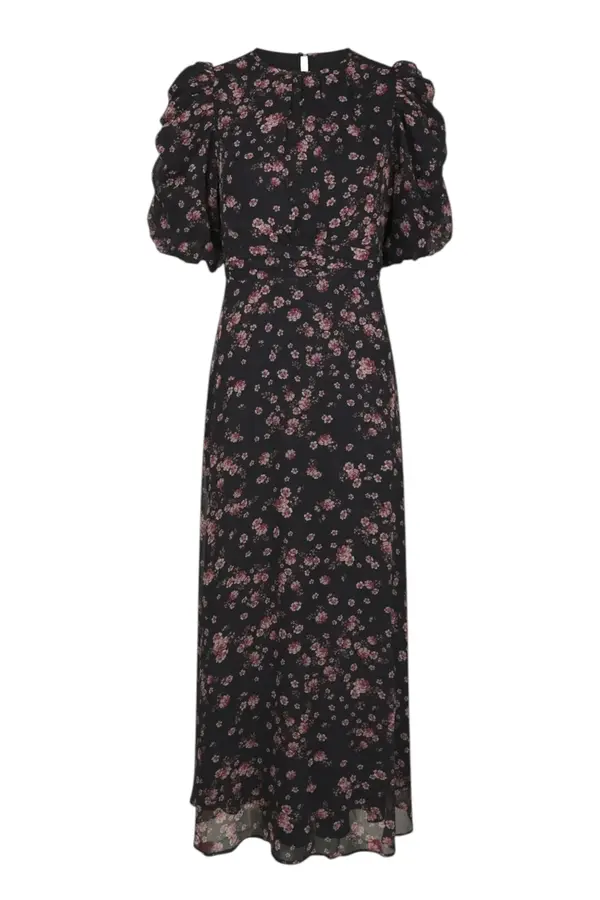 Kikka Mini Flower Dress - Black