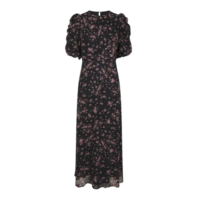 Kikka Mini Flower Dress - Black