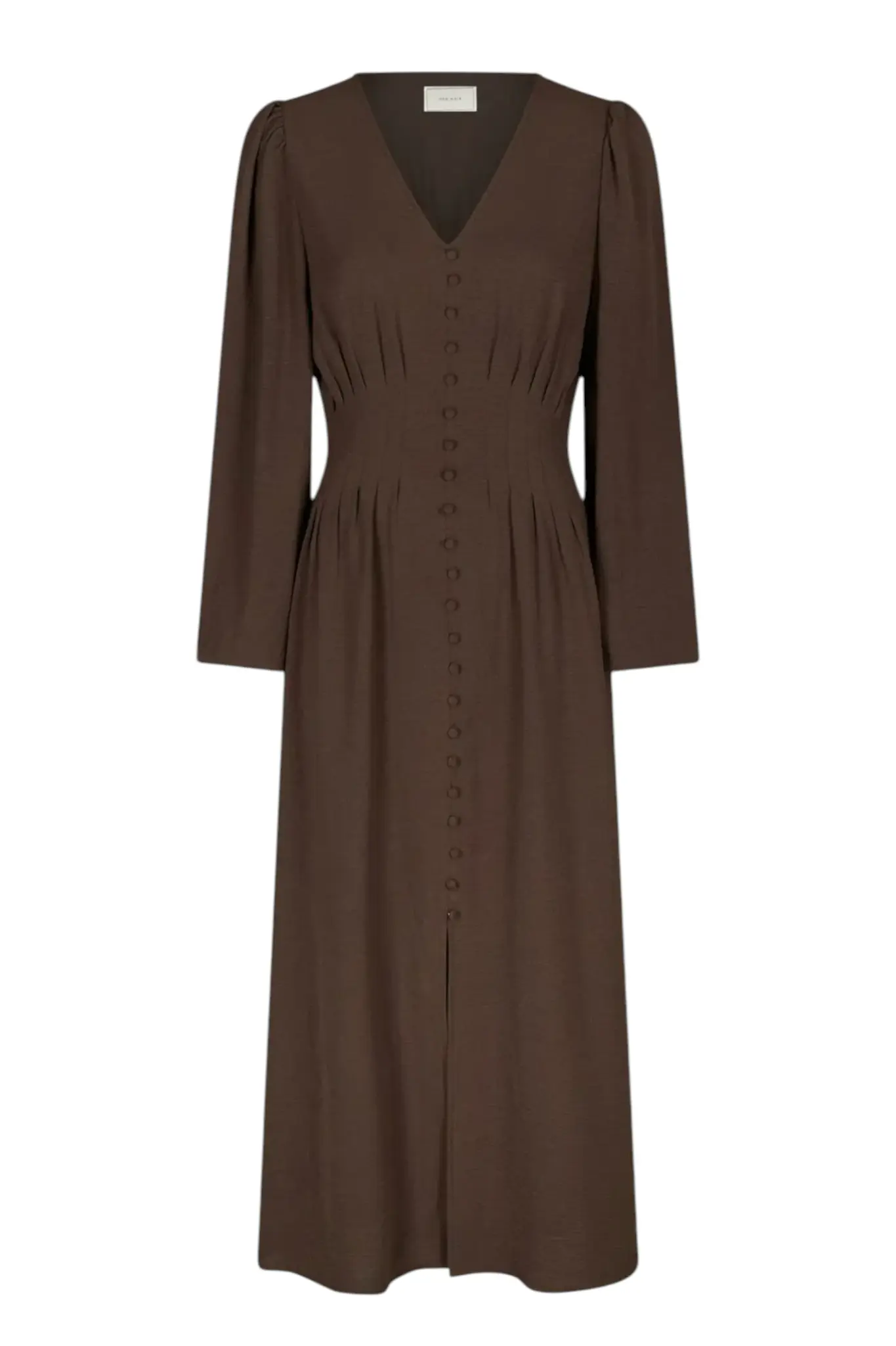 Annelie Solid Crepe Dress - Brown