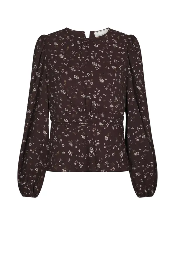 Delphine Flowerbunch Blouse - Chocolate Plum