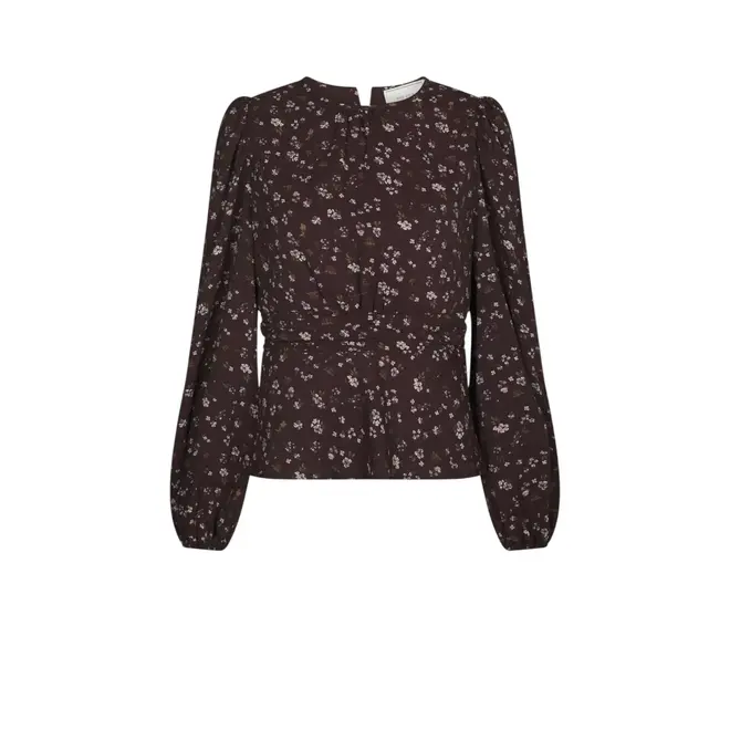 Delphine Flowerbunch Blouse - Chocolate Plum