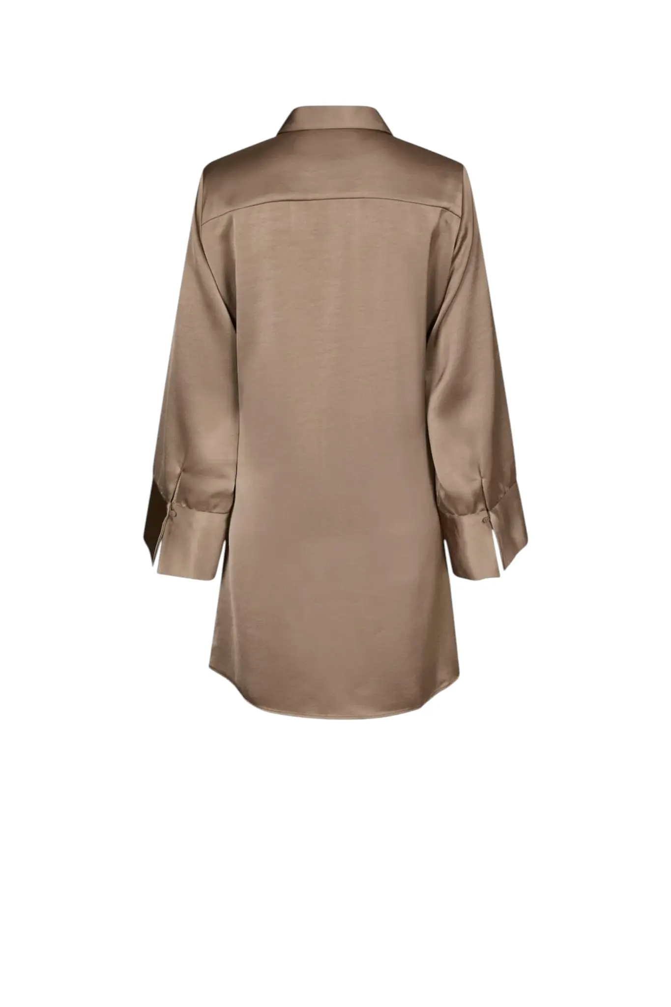 Biria Heavy Sateen Dress - Dark Taupe