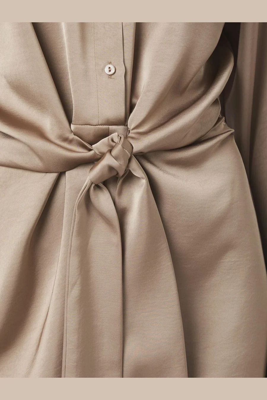 Biria Heavy Sateen Dress - Dark Taupe
