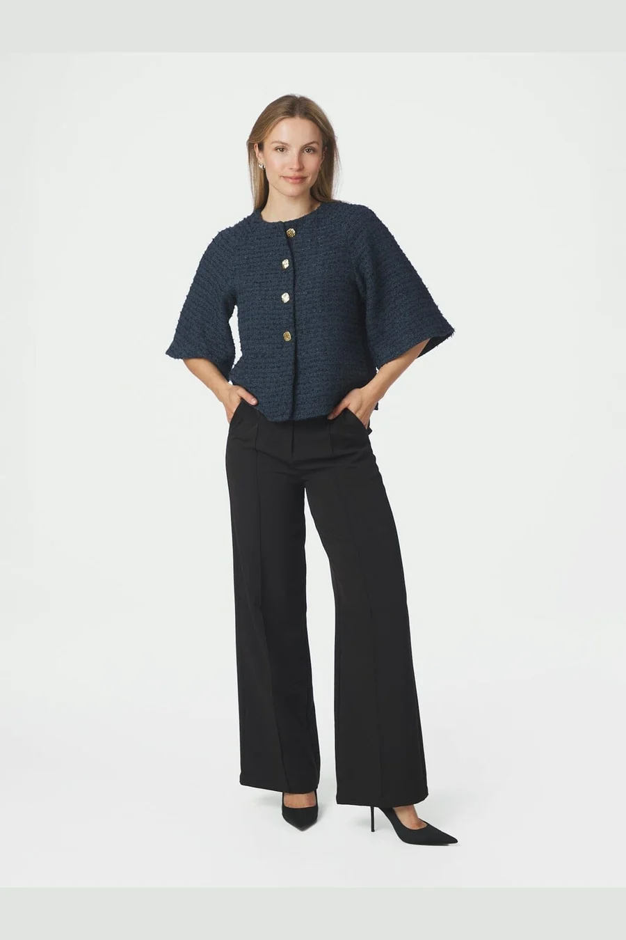 Rosella Boucle Mini Jacket - Blue