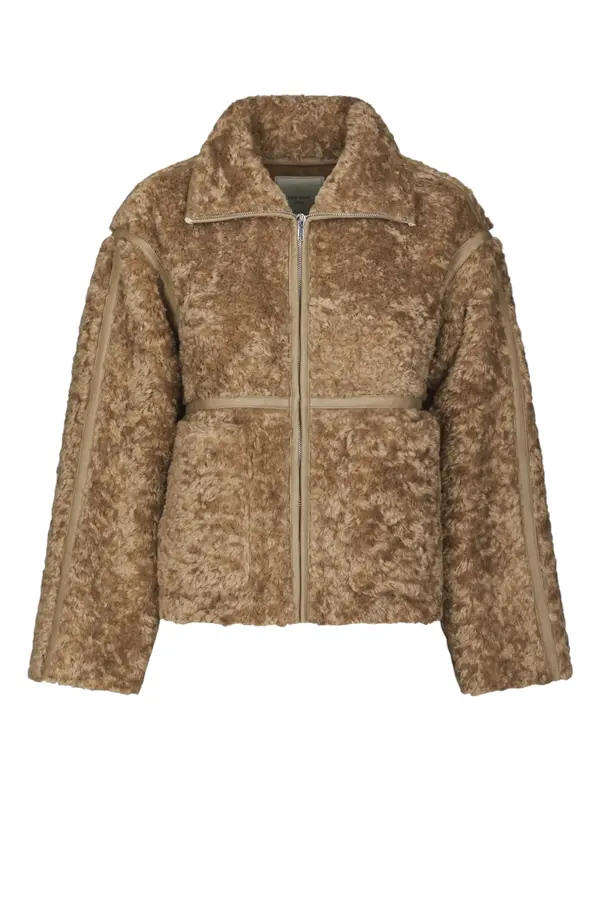 Nida Faux Fur Jacket - Taupe